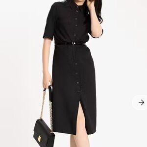 Kate Spade Black ruched crepe dress